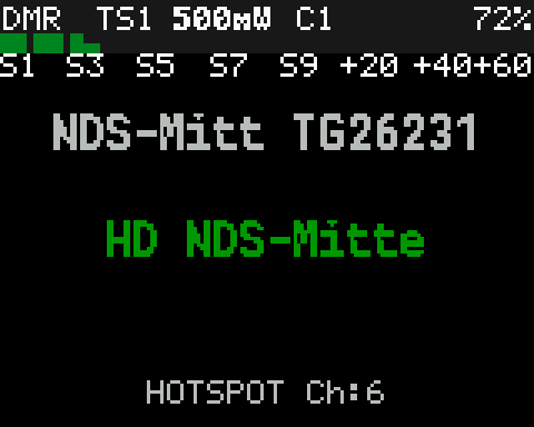DMR call with the block S-meter